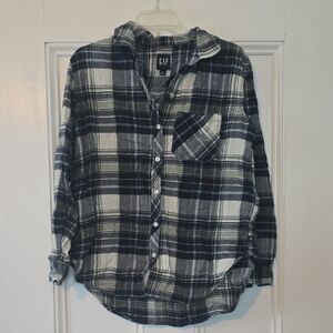 GAP Black and White Plaid Shirt